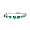 Angara Multi-shape Emerald Adjustable Chain Bracelet