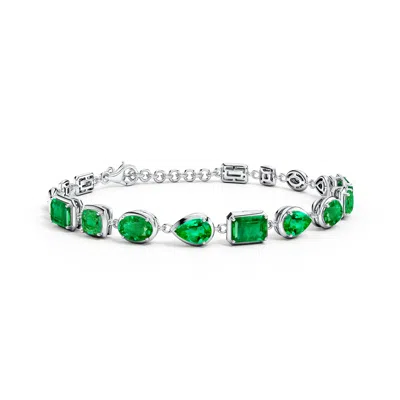 Angara Multi-shape Emerald Adjustable Chain Bracelet