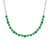 Angara Multi-shape Emerald Adjustable Chain Necklace
