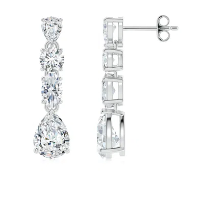 Angara Multi-shape Lab-grown Diamond Dangle Earrings In Metallic
