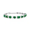 Angara Multi-shape Lab-grown Emerald Adjustable Chain Bracelet
