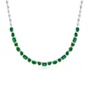 Angara Multi-shape Lab-grown Emerald Adjustable Chain Necklace