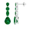 Angara Multi-shape Lab-grown Emerald Dangle Earrings In White Gold/rich Green