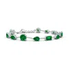 Angara Multi-shape Lab-grown Emerald Station Bracelet In White Gold/rich Green