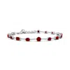 Angara Multi-shape Lab-grown Ruby Station Bracelet In White Gold/deep Rich Red