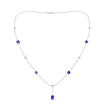 Angara Multi-shape Tanzanite Sagittarius Station Linear Necklace In Metallic