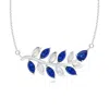 Angara Nature Inspired Blue Sapphire Tree Branch Necklace In White Gold/medium To Rich Blue