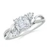 Angara Nature Inspired Cushion Lab-grown Diamond Twisted Vine Engagement Ring In White Gold/f-g