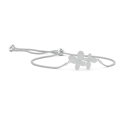 Angara Nature-inspired Diamond Double Butterfly Bolo Bracelet In Metallic