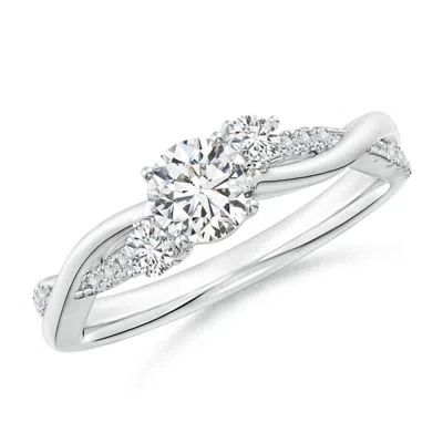Angara Nature Inspired Diamond Twisted Vine Ring In Metallic