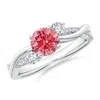 Angara Nature Inspired Fancy Intense Pink & White Diamond Twisted Vine Ring