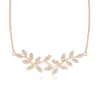Angara Nature Inspired Leaf And Vine Pave-set Diamond Necklace In Rose Gold/h