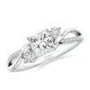 Angara Nature Inspired Princess-cut Diamond Twisted Vine Engagement Ring In White Gold/h