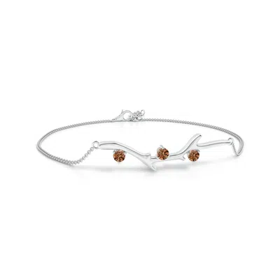 Angara Nature Inspired Round Coffee Diamond Tree Branch Bracelet In Metallic