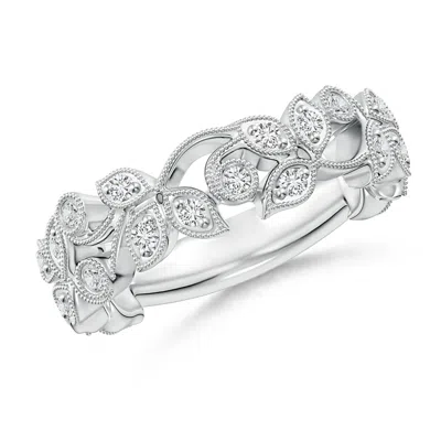 Angara Nature Inspired Round Diamond Vine Ring In Metallic