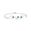Angara Nature Inspired Round Emerald Tree Branch Bracelet In White Gold/rich Green