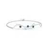Angara Nature Inspired Round Enhanced Blue Diamond Tree Branch Bracelet In White Gold/teal Blue