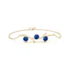 Angara Nature Inspired Round Sapphire Tree Branch Bracelet In Yellow Gold/medium To Rich Blue