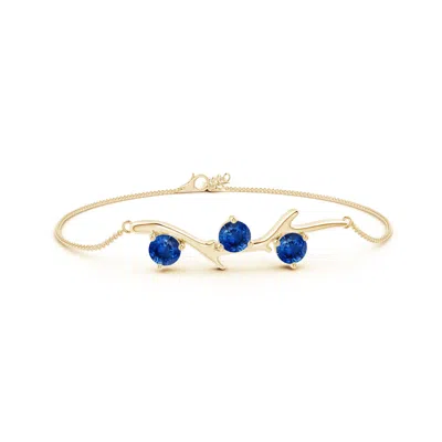 Angara Nature Inspired Round Sapphire Tree Branch Bracelet In Gold