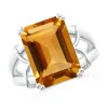Angara Octagonal Citrine Split Shank Ring