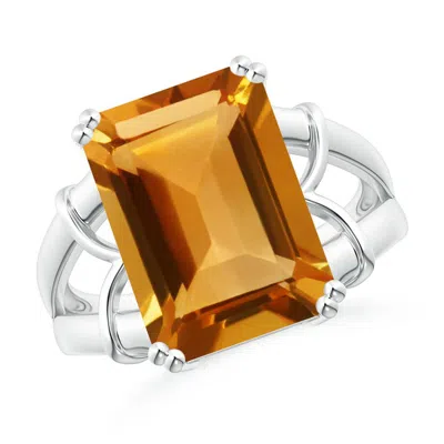 Angara Octagonal Citrine Split Shank Ring