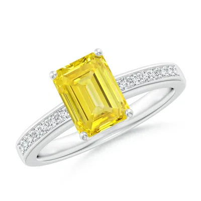 Angara Octagonal Fancy Intense Yellow Diamond Cocktail Ring
