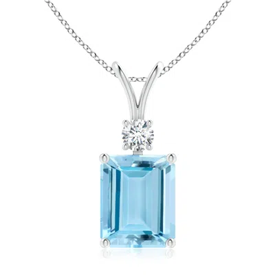 Angara Octagonal Gia Certified Aquamarine Solitaire Pendant In Metallic