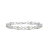 Angara Opal And Diamond Infinity Link Bracelet In White Gold/milky With High Play Of Colour