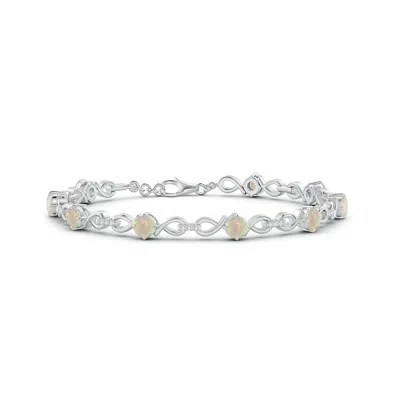 Angara Opal And Diamond Infinity Link Bracelet In Metallic