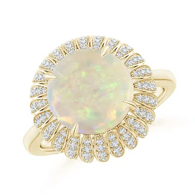 Angara Opal Sunflower Inspired Cocktail Ring With Diamonds In Gold