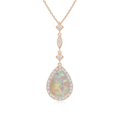 Angara Opal Teardrop Pendant With Diamond Accents In Gold