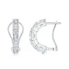 Angara Orient Express Lab-grown Emerald-cut & Cushion Diamond Half Hoop Earrings In White Gold/f-g