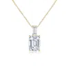 Angara Orient Express Lab-grown Emerald-cut Diamond Pendant In Yellow Gold/f-g