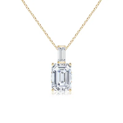 Angara Orient Express Lab-grown Emerald-cut Diamond Pendant In Gold