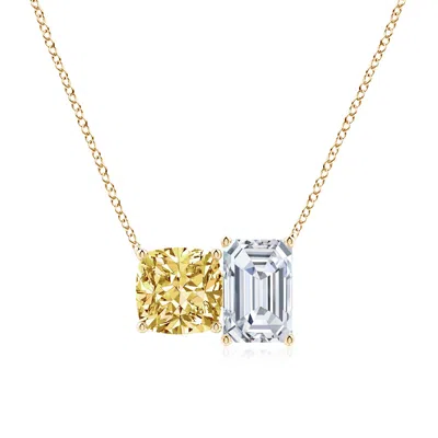 Angara Orient Express Lab-grown Yellow & White Diamond Two-stone Pendant In Gold