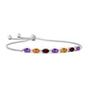 Angara Oval Amethyst Bolo Bracelet With Citrine And Garnet In White Gold/medium Dark Purple