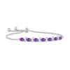 Angara Oval Amethyst Bolo Bracelet With Pave-set Diamonds In White Gold/medium Dark Purple