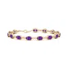 Angara Oval Amethyst Infinity Link Bracelet With Milgrain In Yellow Gold/dark Purple