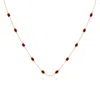 Angara Oval And Emerald-cut Lab-grown Ruby Station Necklace In Yellow Gold/deep Rich Red