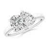 Angara Oval & Pear Diamond Two-stone Engagement Ring In White Gold/h