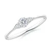 Angara Oval And Pear-shaped Diamond Three Stone Ring In White Gold/g