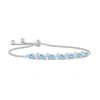 Angara Oval Aquamarine Bolo Bracelet With Pave-set Diamonds In White Gold/light Swiss Blue