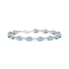 Angara Oval Aquamarine Infinity Link Bracelet With Milgrain In White Gold/light Swiss Blue