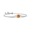 Angara Oval Citrine Bolo Bracelet With Bezel Diamonds In White Gold/golden