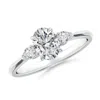 Angara Oval Diamond And Pear Diamond Three Stone Engagement Ring In White Gold/h