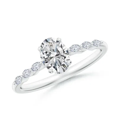 Angara Oval Diamond Engagement Ring With Marquise Accents In Metallic