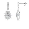Angara Oval Diamond Floral Halo Dangle Earrings In White Gold/h
