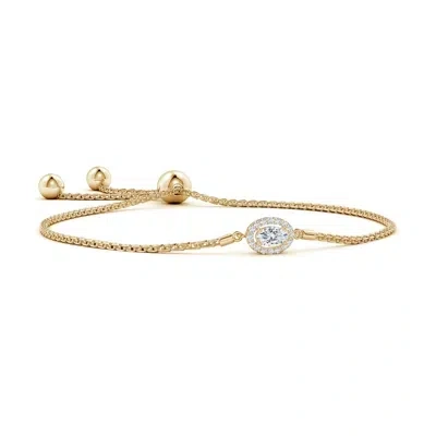 Angara Oval Diamond Halo Bolo Bracelet In Gold