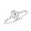 Angara Oval Diamond Halo Engagement Ring With Accents In White Gold/g