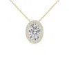 Angara Oval Diamond Halo Pendant In Yellow Gold/h
